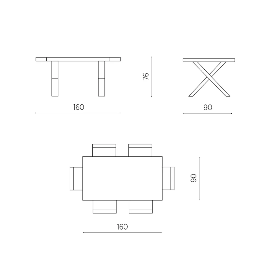 Mesa de Comedor Extensible a 260 cm Efecto Madera Made in Italy - Lenova Viadurini
