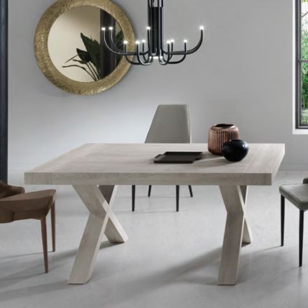Mesa de Comedor Extensible a 260 cm Efecto Madera Made in Italy - Lenova Viadurini