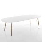 Mesa de comedor extensible hasta 270 cm en MDF y madera maciza - Maurizio Viadurini