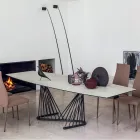 Mesa de comedor extensible a 290 cm en metal y tapa de cerámica - Ricolo Viadurini