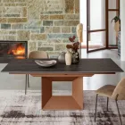 Mesa de Comedor Extensible hasta 298 cm de Cerámica y Metal Made in Italy - Girasol Viadurini