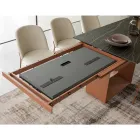 Mesa de Comedor Extensible hasta 298 cm de Cerámica y Metal Made in Italy - Girasol Viadurini