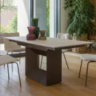 Mesa de Comedor Extensible hasta 298 cm de Cerámica y Metal Made in Italy - Girasol Viadurini