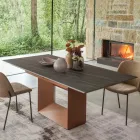 Mesa de Comedor Extensible hasta 298 cm de Cerámica y Metal Made in Italy - Girasol Viadurini