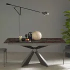 Mesa de comedor extensible a 298 cm en metal y tapa de cerámica - Anaconda Viadurini