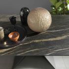 Mesa de comedor extensible a 298 cm en metal y tapa de cerámica - Anaconda Viadurini