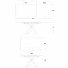 Mesa de comedor extensible a 298 cm en metal y tapa de cerámica - Anaconda Viadurini