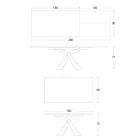 Mesa de comedor extensible a 298 cm en metal y tapa de cerámica - Anaconda Viadurini