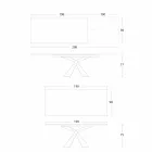 Mesa de comedor extensible a 298 cm en metal y tapa de cerámica - Anaconda Viadurini