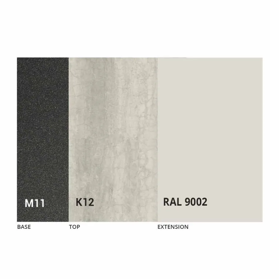 Mesa de comedor extensible a 298 cm en metal y tapa de cerámica - Anaconda Viadurini