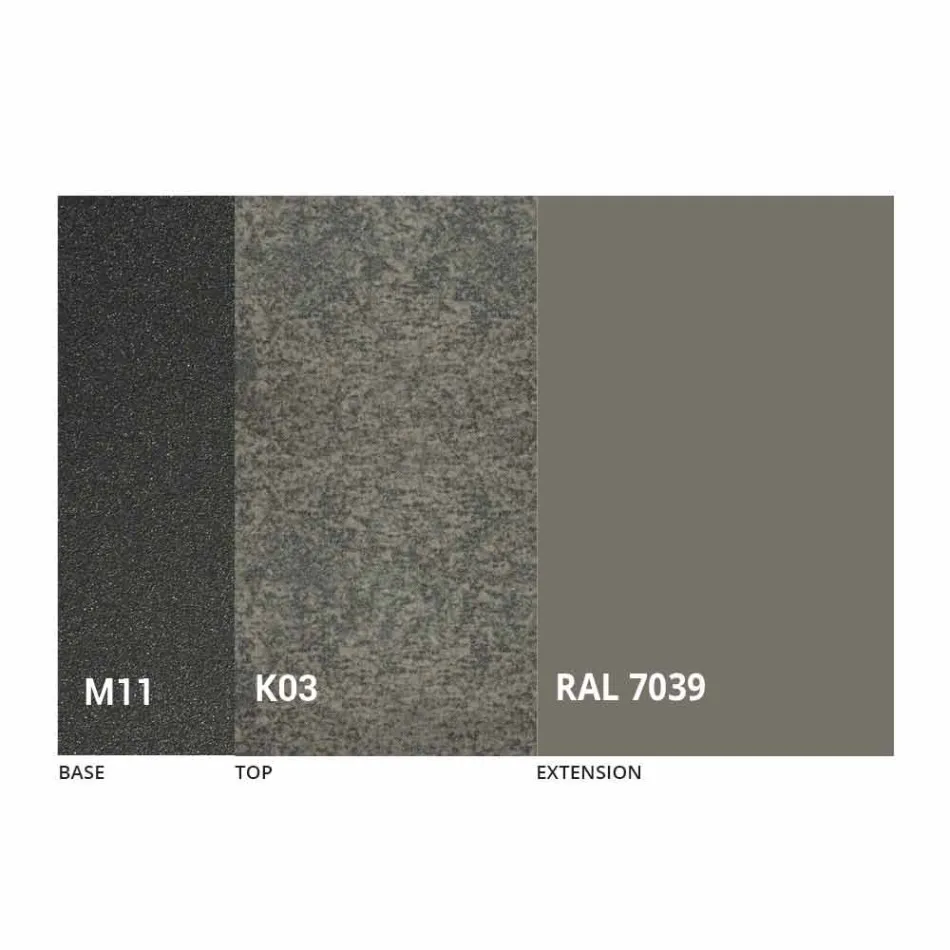 Mesa de comedor extensible a 298 cm en metal y tapa de cerámica - Anaconda Viadurini