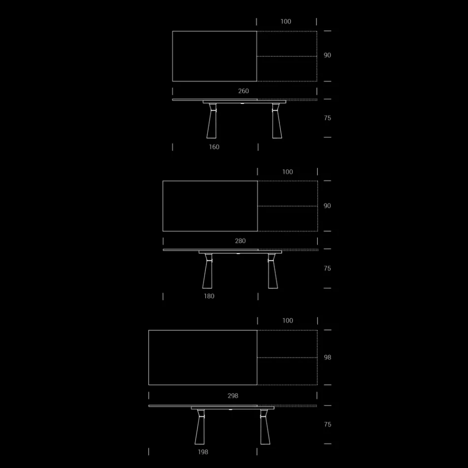 Mesa de Comedor Extensible hasta 298 cm en Melamina Made in Italy - Fedemo Viadurini