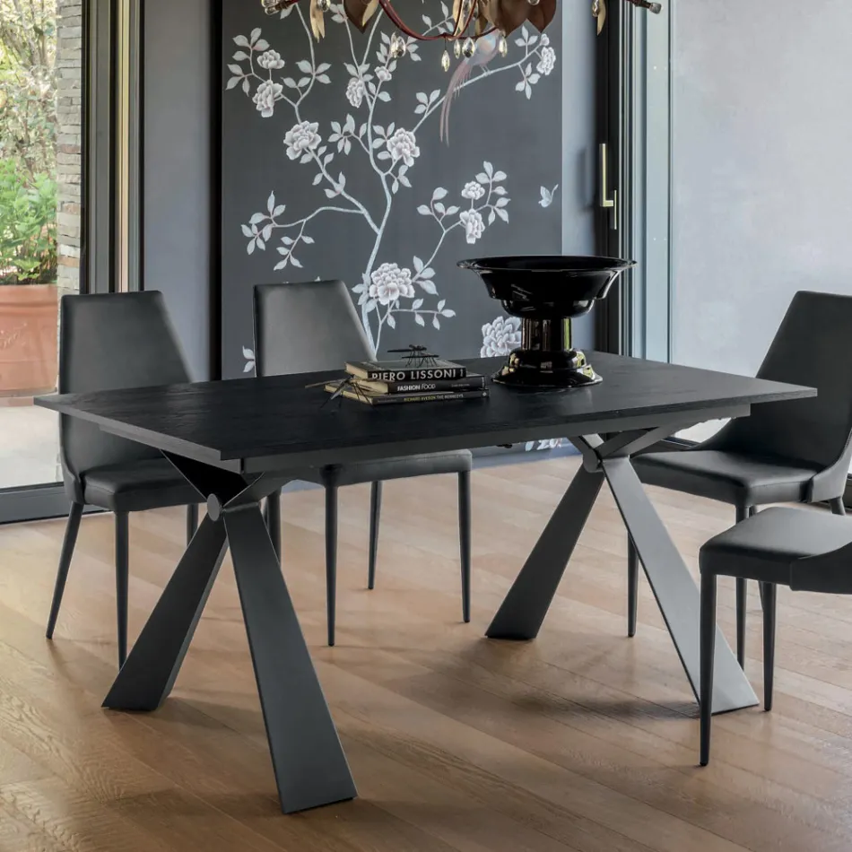 Mesa de Comedor Extensible hasta 298 cm en Melamina Made in Italy - Fedemo Viadurini