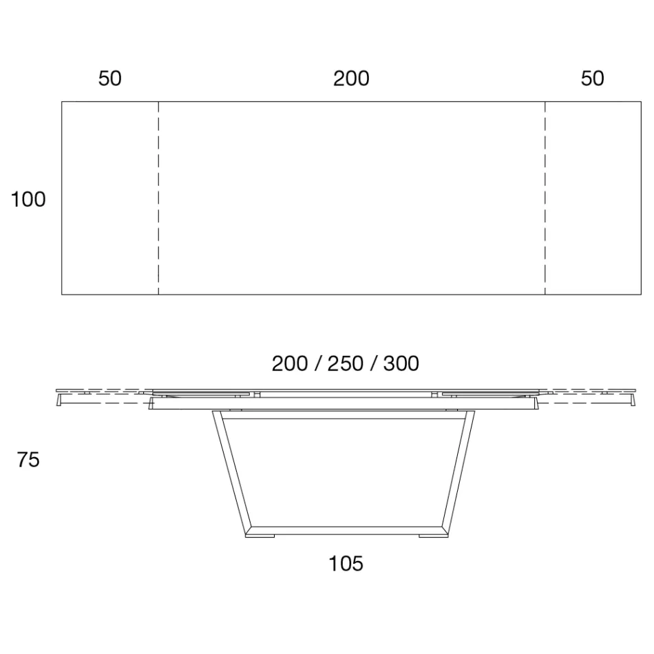 Mesa de Comedor Extensible hasta 3 m en Patas de Cerámica y Madera - Cesteo Viadurini