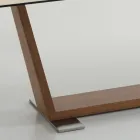 Mesa de Comedor Extensible hasta 3 m en Patas de Cerámica y Madera - Cesteo Viadurini