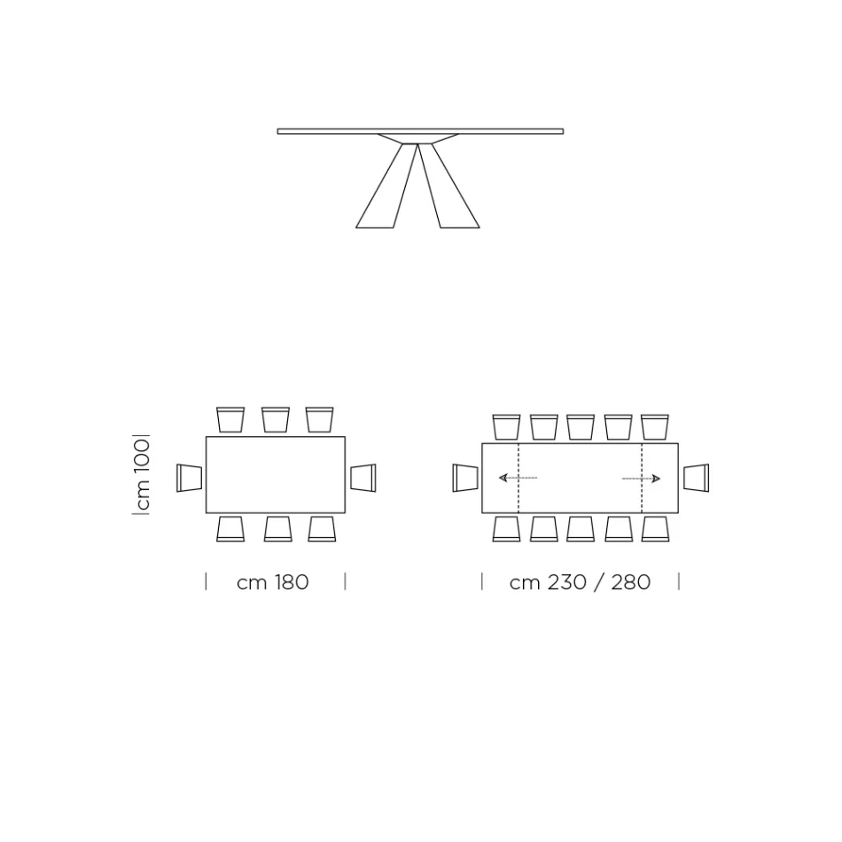 Mesa de Comedor Extensible hasta 300 cm en Laminado HPL Made in Italy - Dálmata Viadurini