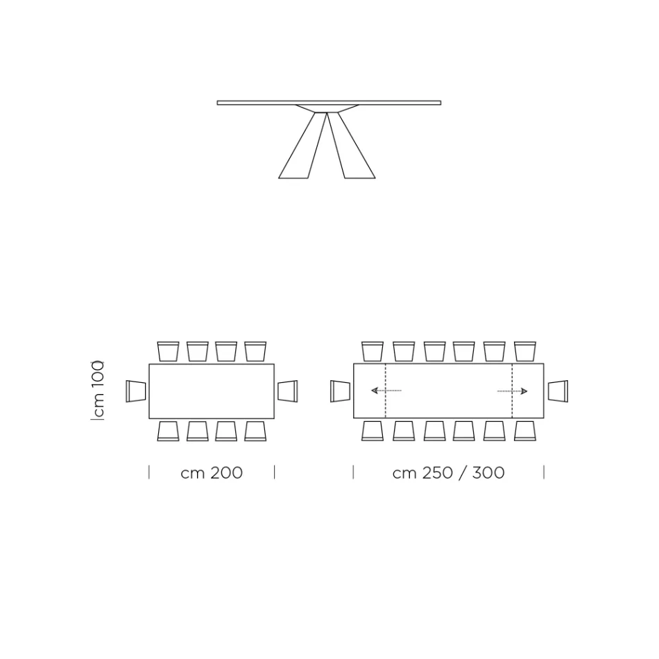 Mesa de Comedor Extensible hasta 300 cm en Laminado HPL Made in Italy - Dálmata Viadurini
