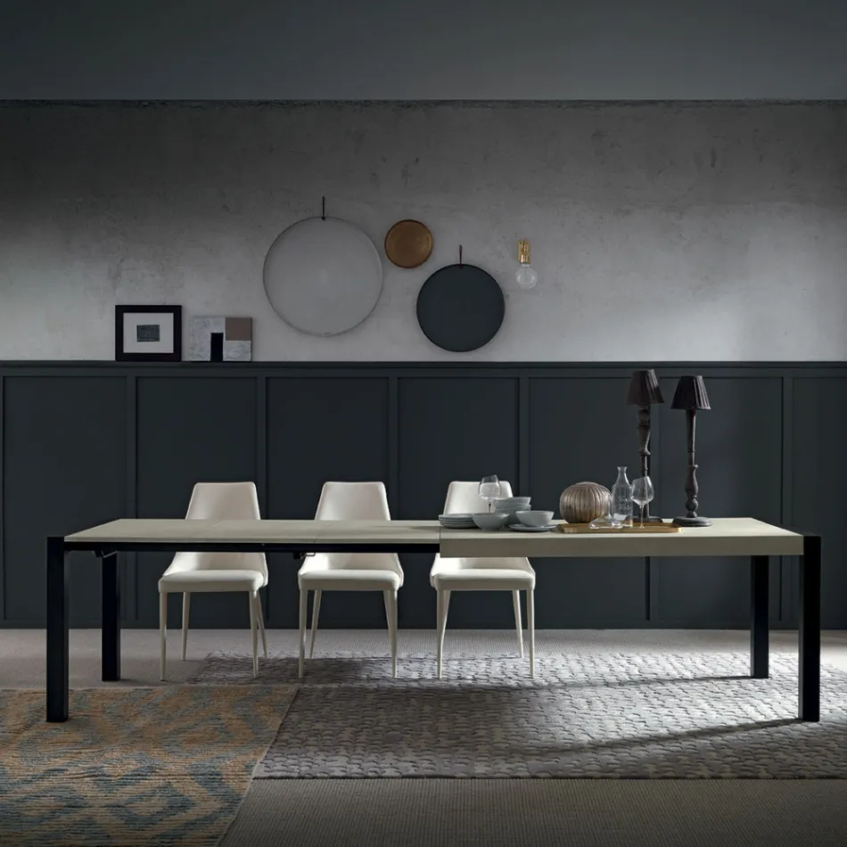 Mesa de Comedor de Metal Extensible a 310 cm Made in Italy - Euclide Viadurini