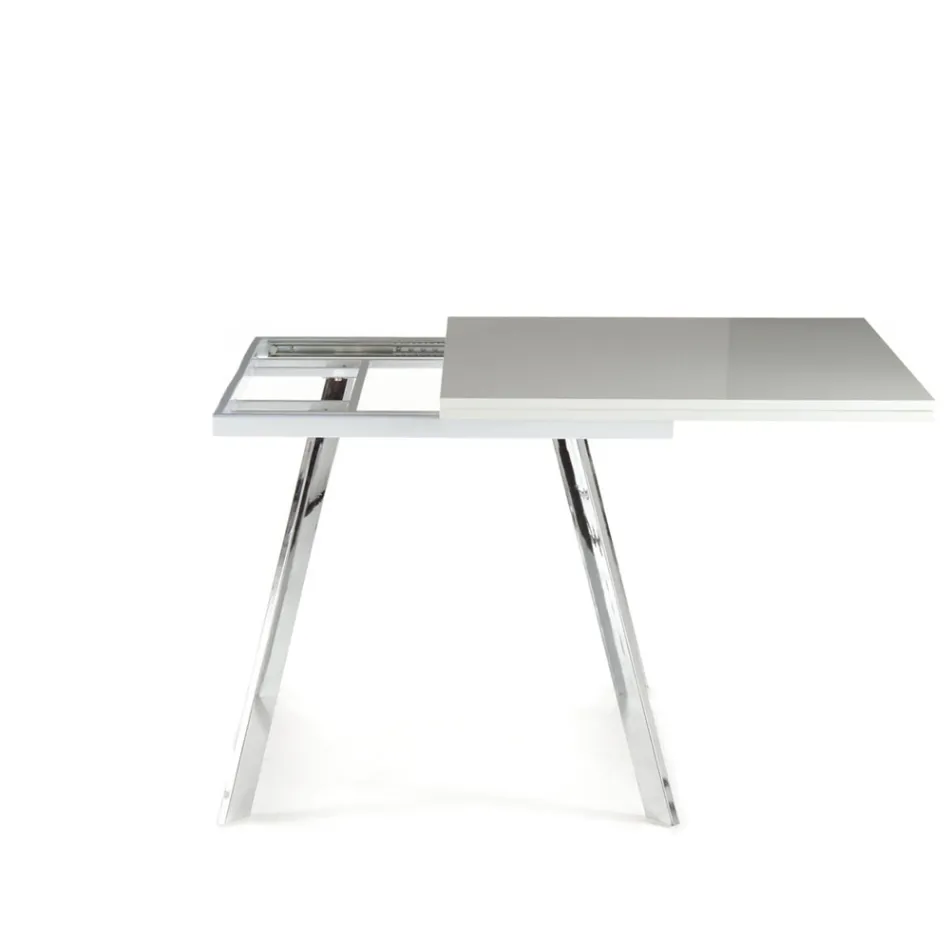 Mesa de comedor plegable extensible en MDF y metal - Arsénico Viadurini