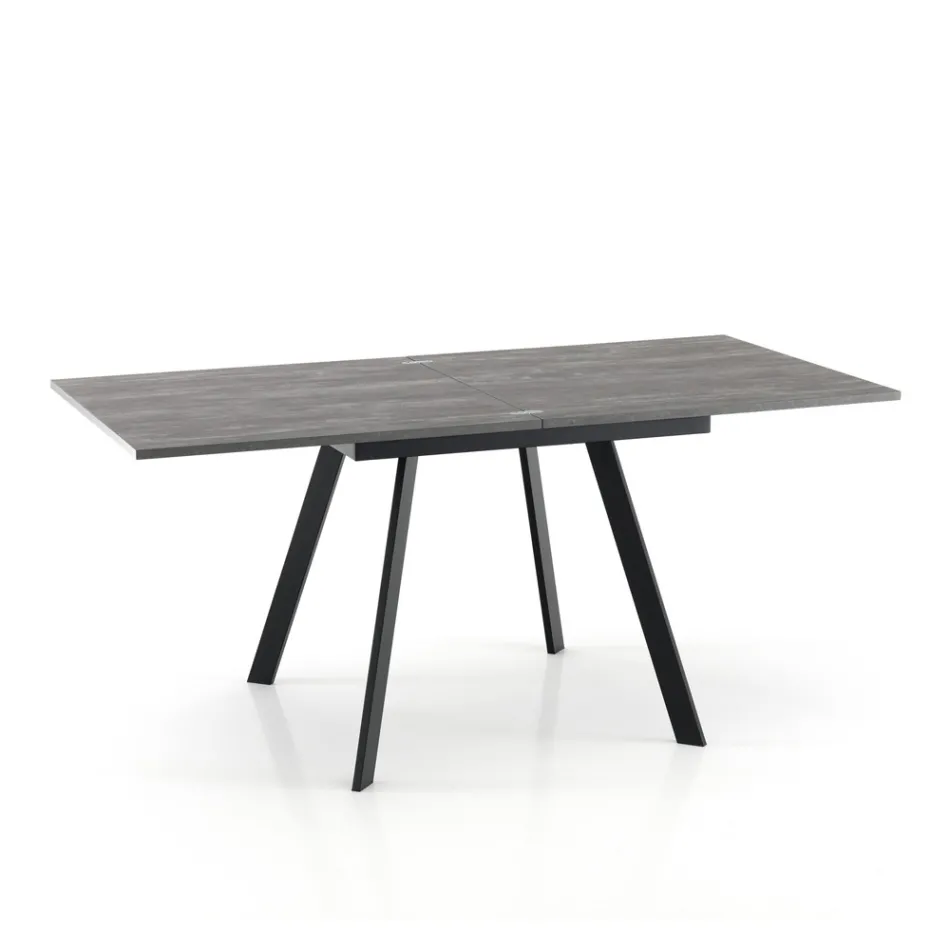 Mesa de comedor plegable extensible en MDF y metal - Arsénico Viadurini