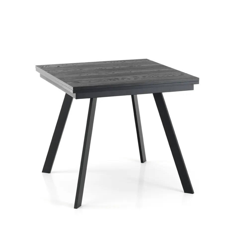 Mesa de comedor plegable extensible en MDF y metal - Arsénico Viadurini