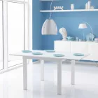 mesa de comedor extensible con tapa de cristal Teo Viadurini
