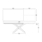 Mesa de comedor extensible con estructura de metal fabricada en Italia - Elástica Viadurini