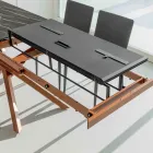 Mesa de comedor extensible con estructura de metal fabricada en Italia - Elástica Viadurini