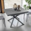 Mesa de comedor extensible con estructura de metal fabricada en Italia - Elástica
