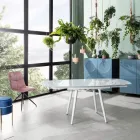 Mesa de comedor extensible con tablero de madera Japan New Viadurini