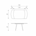 Mesa de comedor extensible con tapa de vidrio New Japan Viadurini