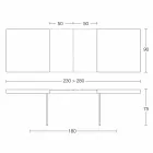 Mesa de comedor extensible hasta 280 cm en madera y vidrio Made in Italy - Focus Viadurini