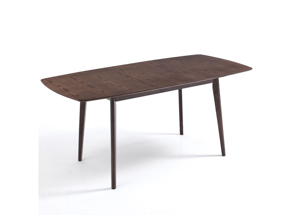 Mesa de comedor extensible hasta 150 cm en MDF y madera maciza - Decio Viadurini