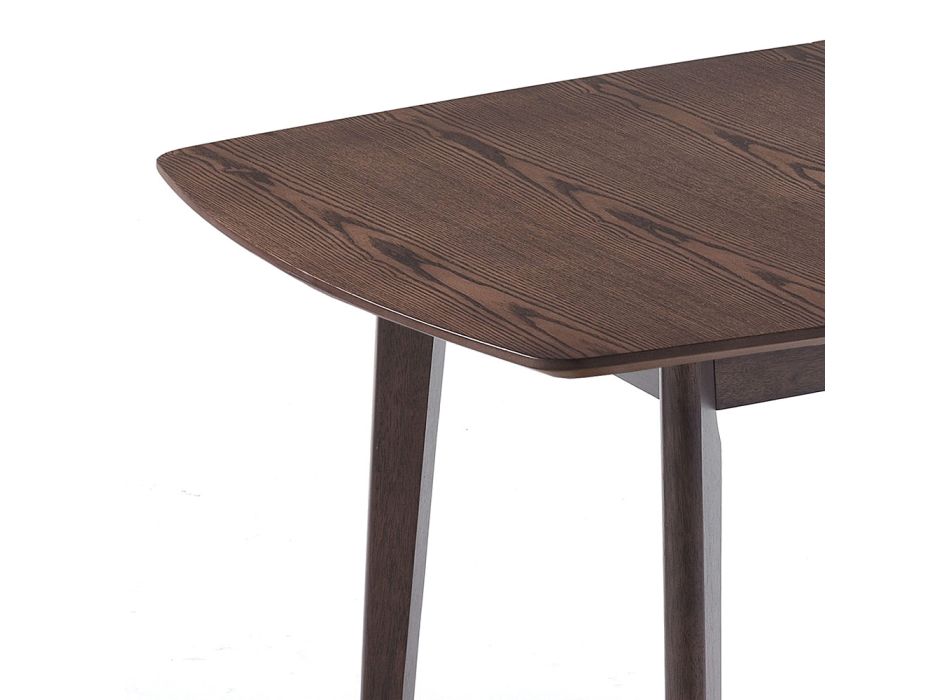 Mesa de comedor extensible hasta 150 cm en MDF y madera maciza - Decio Viadurini