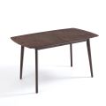 Mesa de comedor extensible hasta 150 cm en MDF y madera maciza - Decio