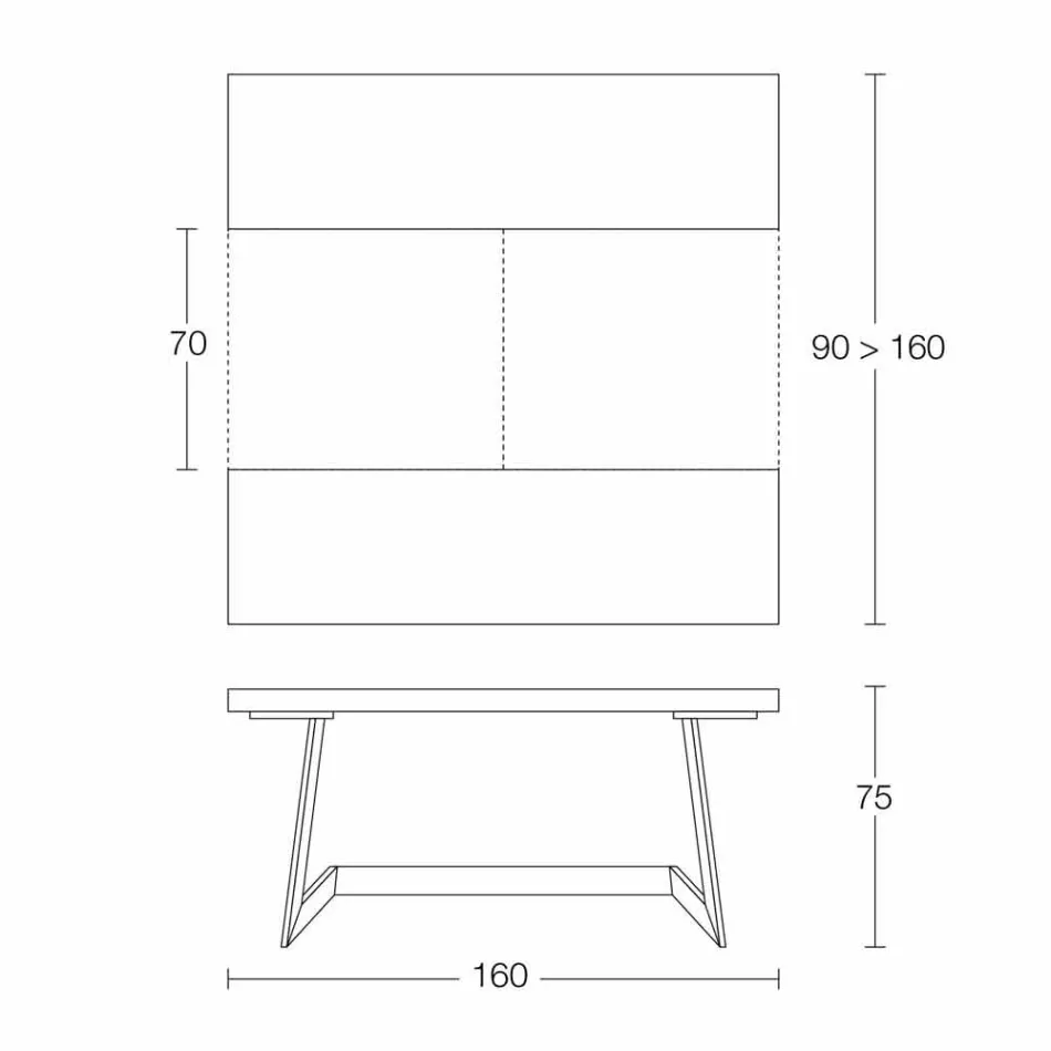 Mesa de comedor extensible hasta 160 cm en madera Made in Italy - Eugenia Viadurini