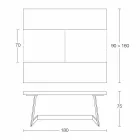 Mesa de comedor extensible hasta 160 cm en madera Made in Italy - Eugenia Viadurini