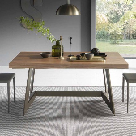 Mesa de comedor extensible hasta 160 cm en madera Made in Italy - Eugenia Viadurini