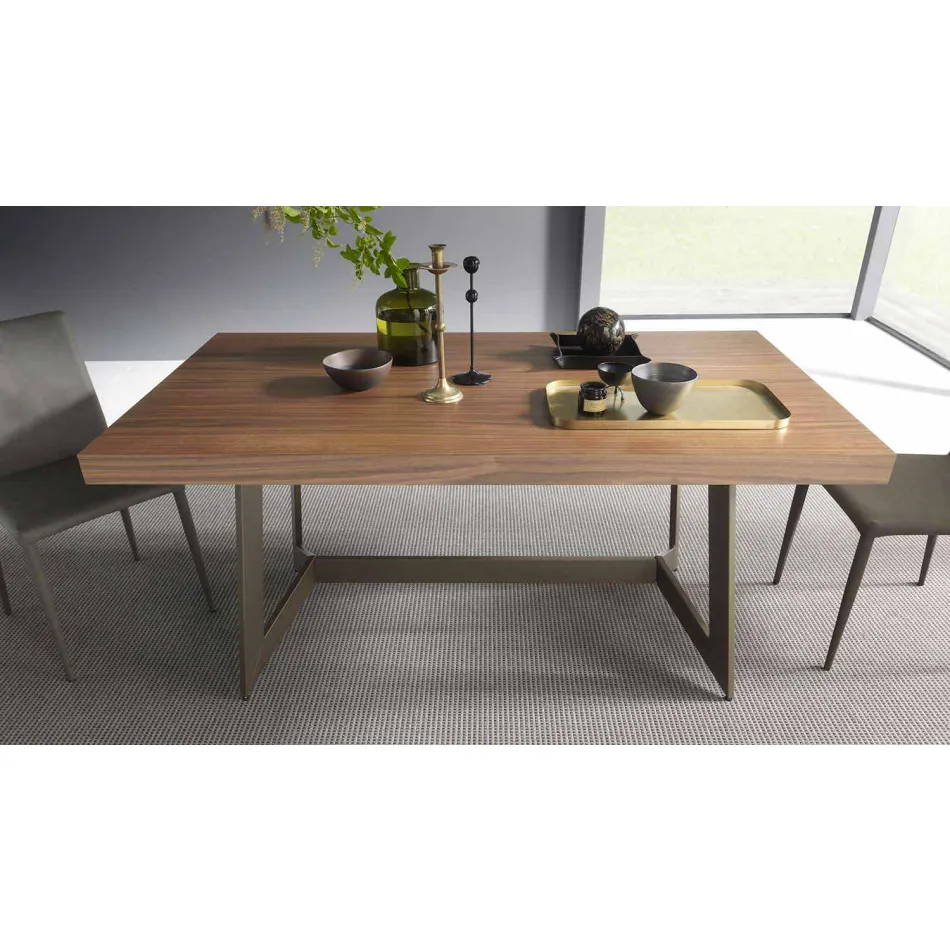 Mesa de comedor extensible hasta 160 cm en madera Made in Italy - Eugenia Viadurini