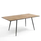 Mesa de Comedor Extensible hasta 160 cm en Mdf y Metal Negro - Crumiro Viadurini
