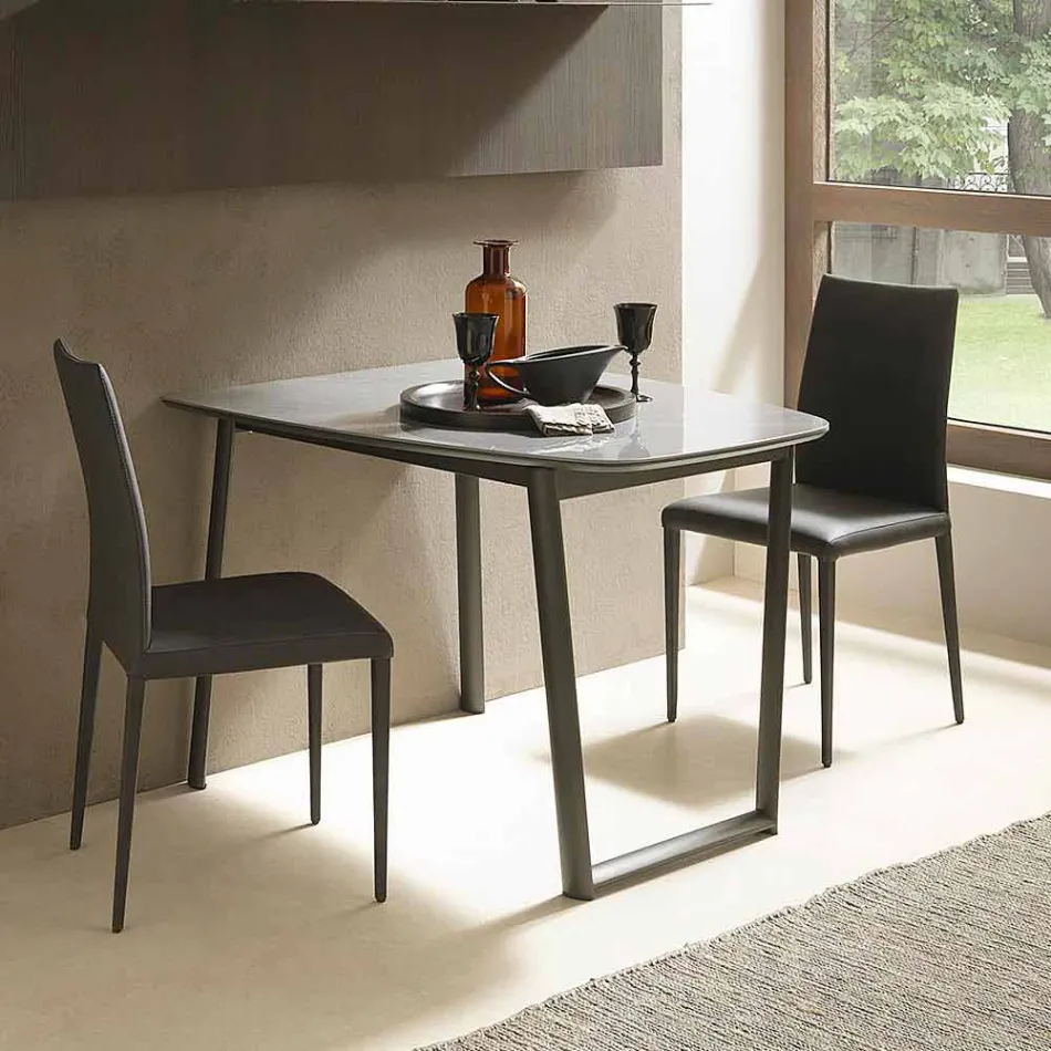 Mesa de comedor extensible hasta 170 cm en cerámica Made in Italy - Tremiti Viadurini