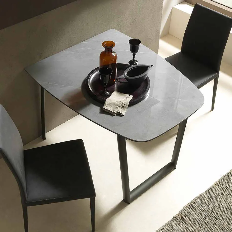 Mesa de comedor extensible hasta 170 cm en cerámica Made in Italy - Tremiti Viadurini