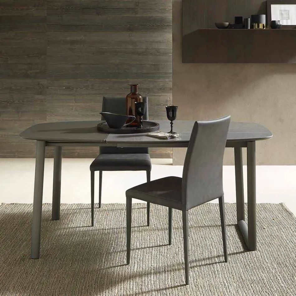 Mesa de comedor extensible hasta 170 cm en cerámica Made in Italy - Tremiti Viadurini