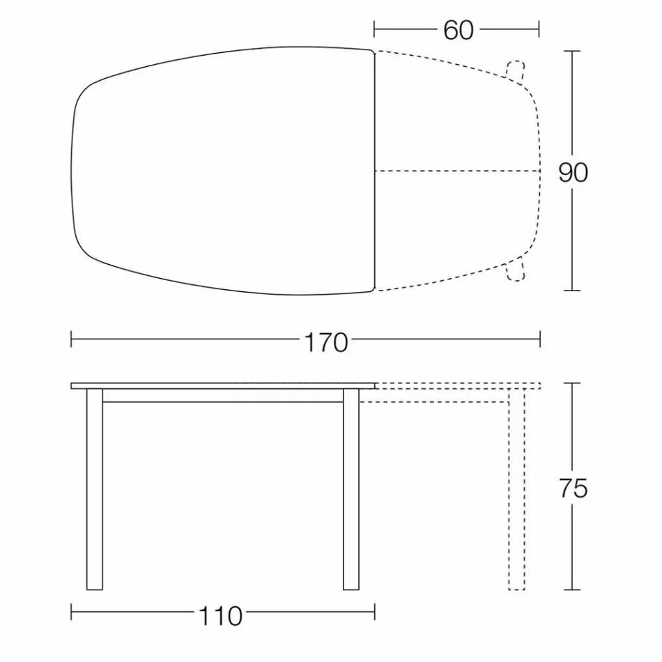 Mesa de comedor extensible hasta 170 cm en cerámica Made in Italy - Tremiti Viadurini