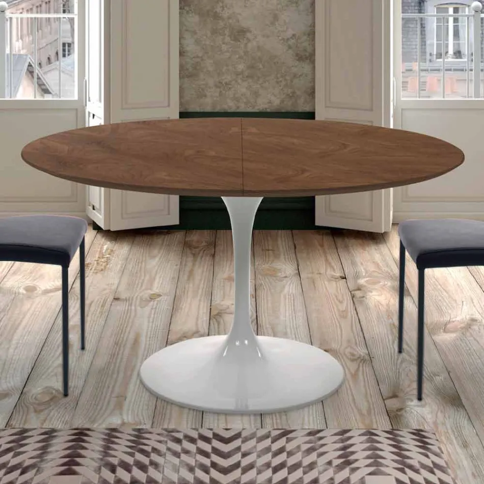 Mesa de Comedor Extensible hasta 170 cm en Madera Made in Italy - Dollars Viadurini