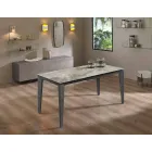 Mesa de comedor extensible hasta 170 cm en metal moderno y cerámica - Syrta Viadurini