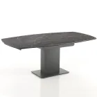 Mesa de comedor extensible hasta 180 cm en cerámica y acero - Catone Viadurini