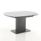 Mesa de comedor extensible hasta 180 cm en cerámica y acero - Catone Viadurini
