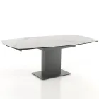 Mesa de comedor extensible hasta 180 cm en cerámica y acero - Catone Viadurini
