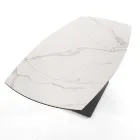 Mesa de comedor extensible hasta 180 cm en cerámica y acero - Catone Viadurini